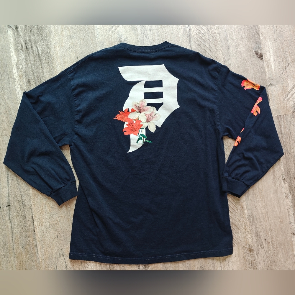Primitive Navy Long Sleeve Shirt with Floral Design